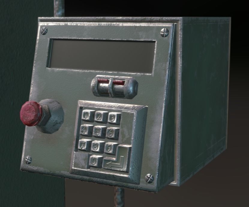 DoorTons door with stripe Low-poly 3D model_7