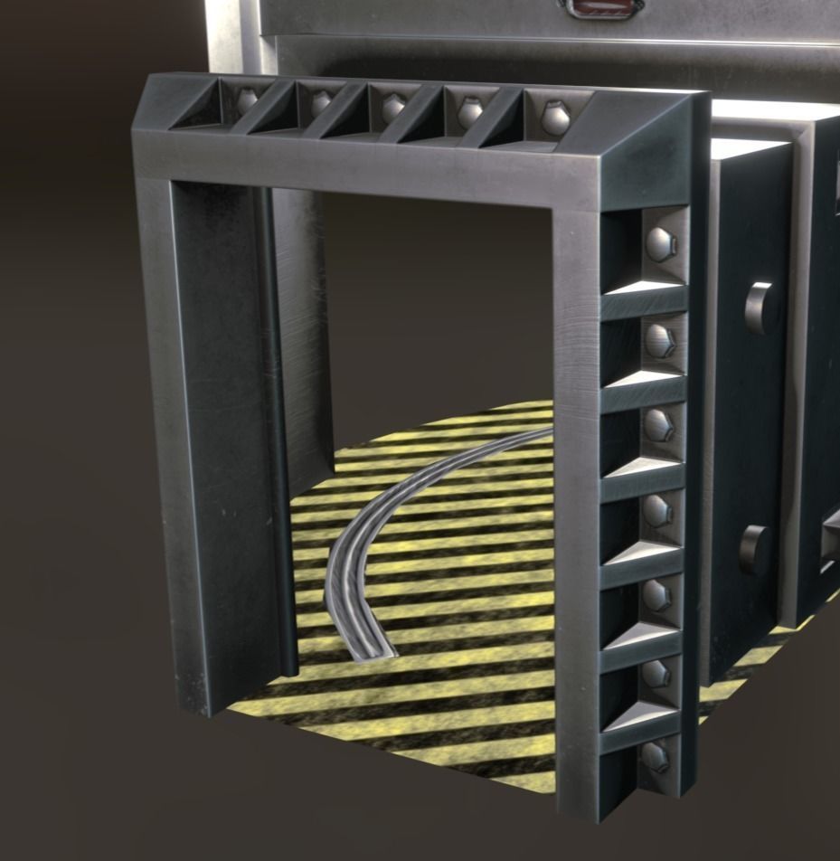 DoorTons door with stripe Low-poly 3D model_4