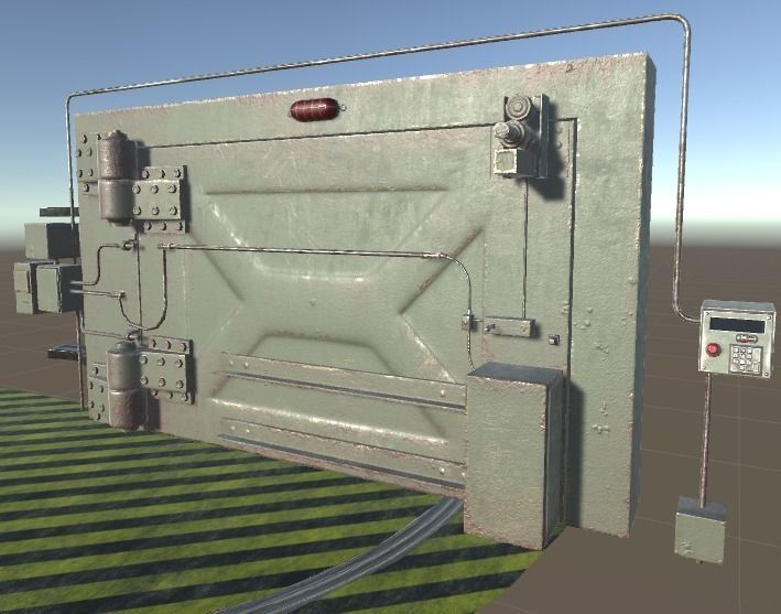 DoorTons door with stripe Low-poly 3D model_9