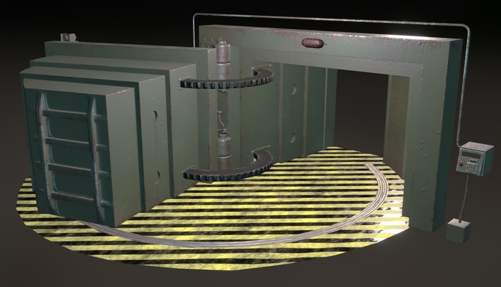 DoorTons door with stripe Low-poly 3D model_5