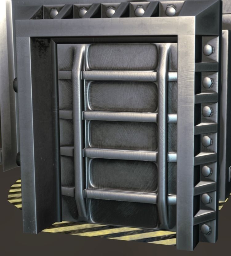 DoorTons door with stripe Low-poly 3D model_3