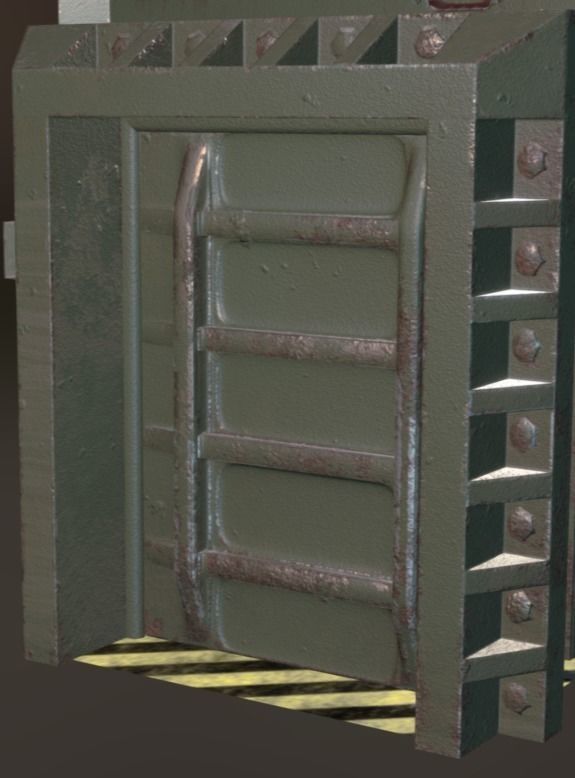 DoorTons door with stripe Low-poly 3D model_8