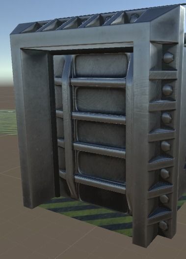 DoorTons door with stripe Low-poly 3D model_11