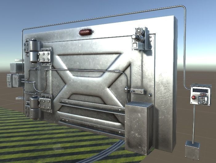 DoorTons door with stripe Low-poly 3D model_10