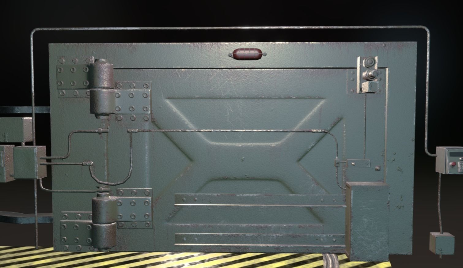 DoorTons door with stripe Low-poly 3D model_6