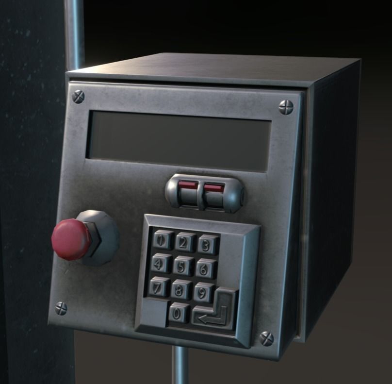 DoorTons door with stripe Low-poly 3D model_2