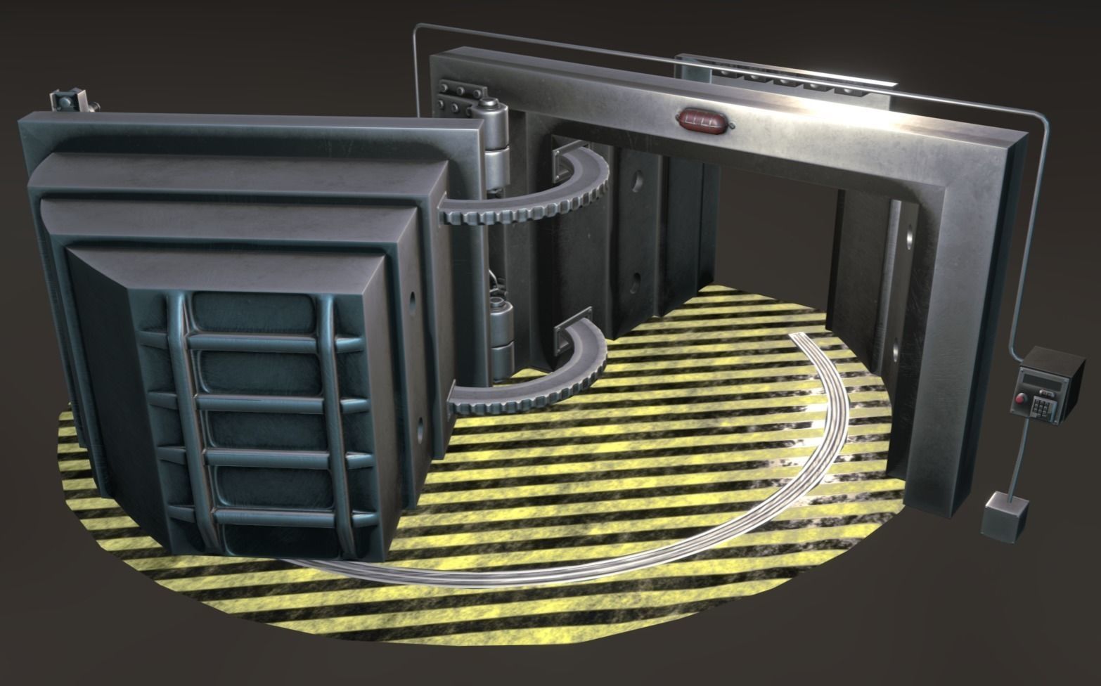 DoorTons door with stripe Low-poly 3D model_1