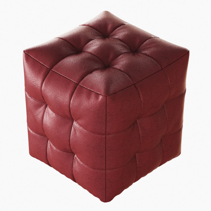 Pouf with pulls 3D model_2