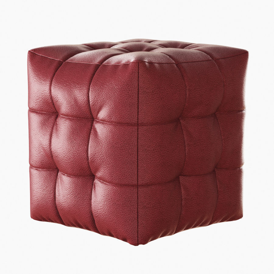Pouf with pulls 3D model_1
