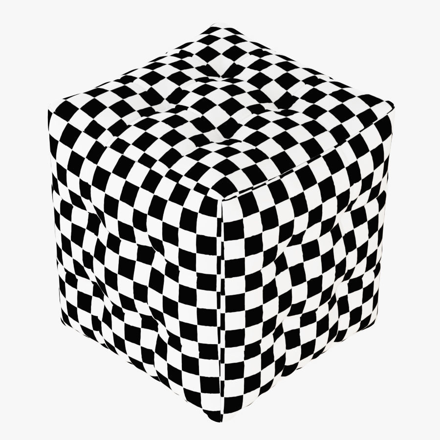 Pouf with pulls 3D model_4