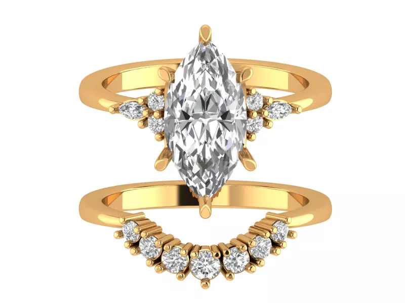 Marquise Engagement Ring 3D print model