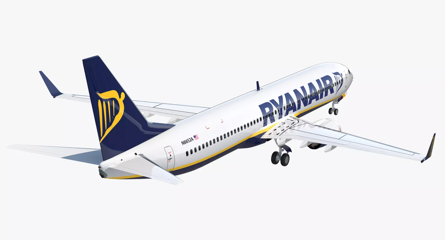 Boeing 737-900 Ryanair Rigged 3D model