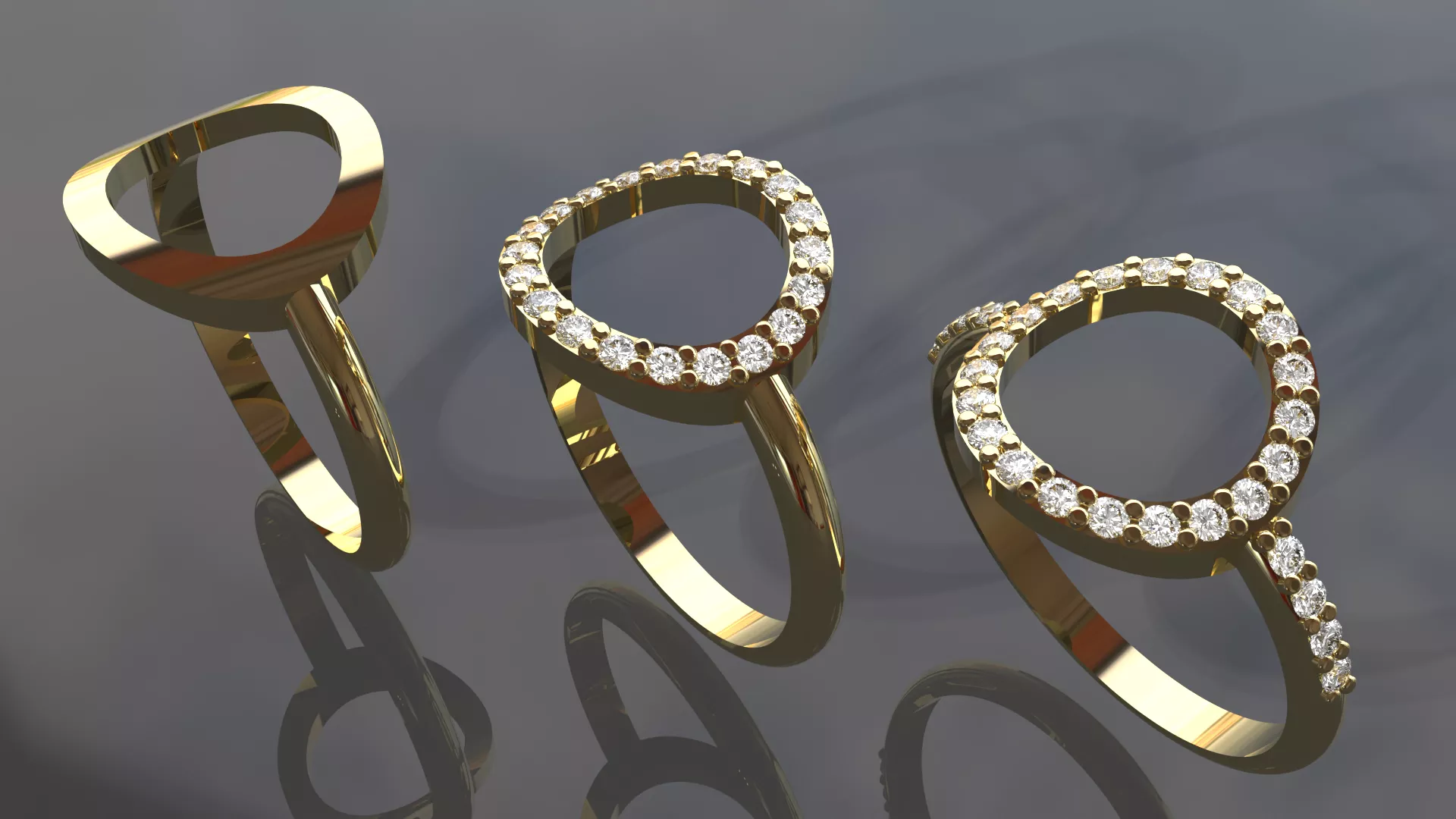 ROUND HALO RING TRIO 11-5 mm DESIGN 3D print model