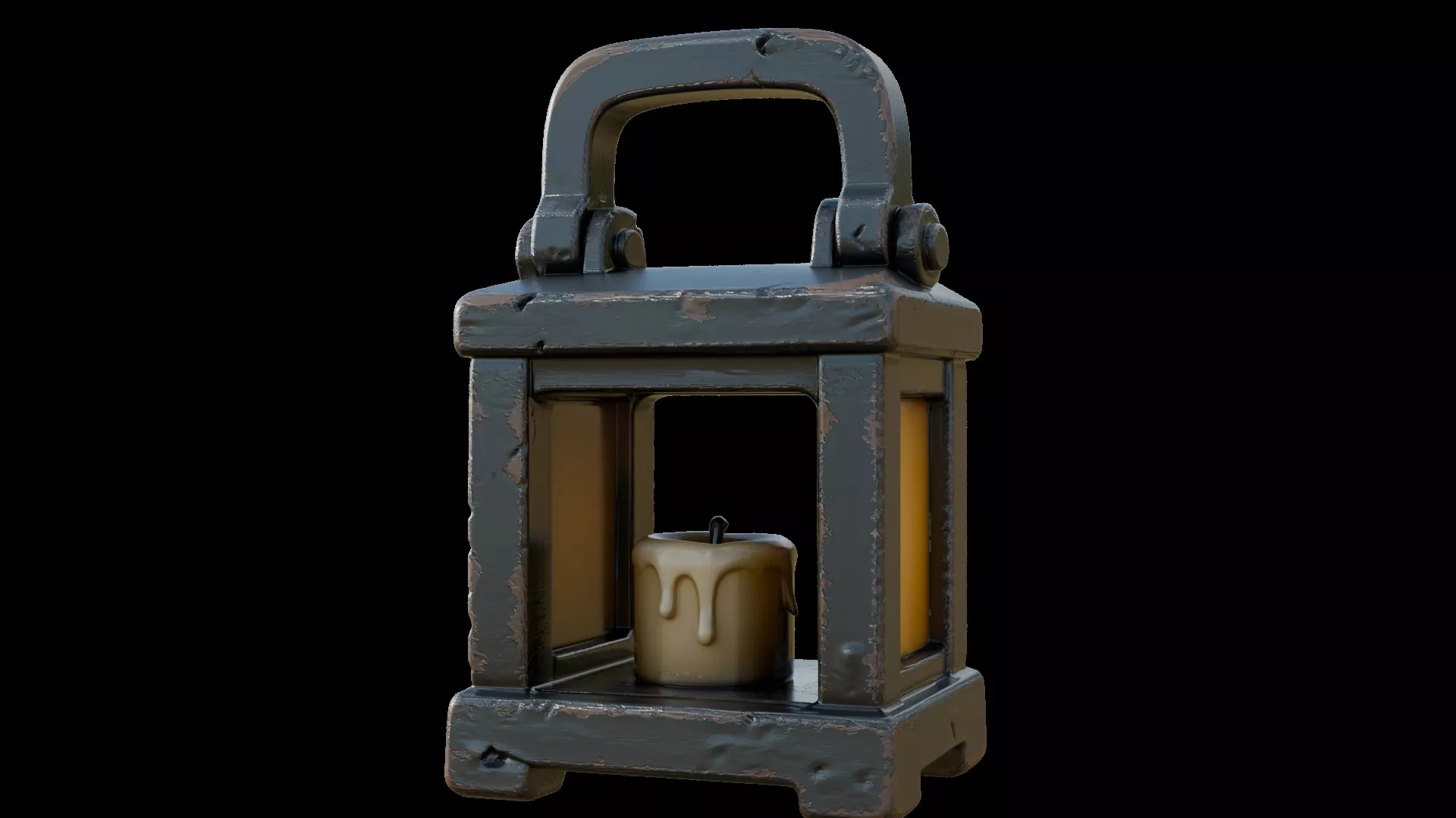 Cast Iron Barn Lantern Low-poly 3D model