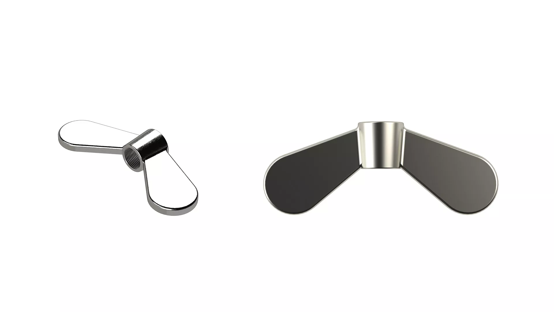 Wing Nut Mechanical Fastener 3D Model 3D model