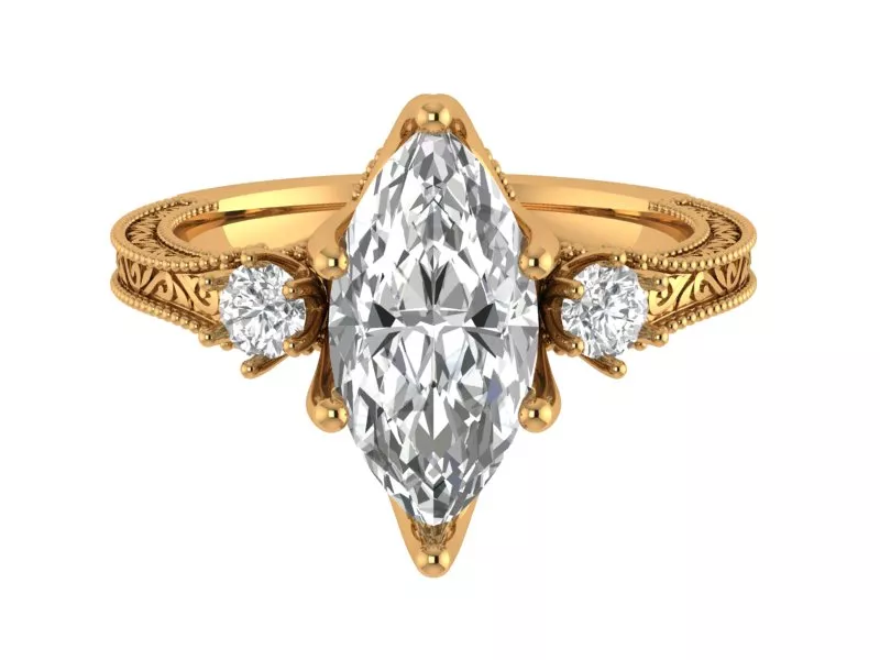 Marquise Engagement Ring 3D print model