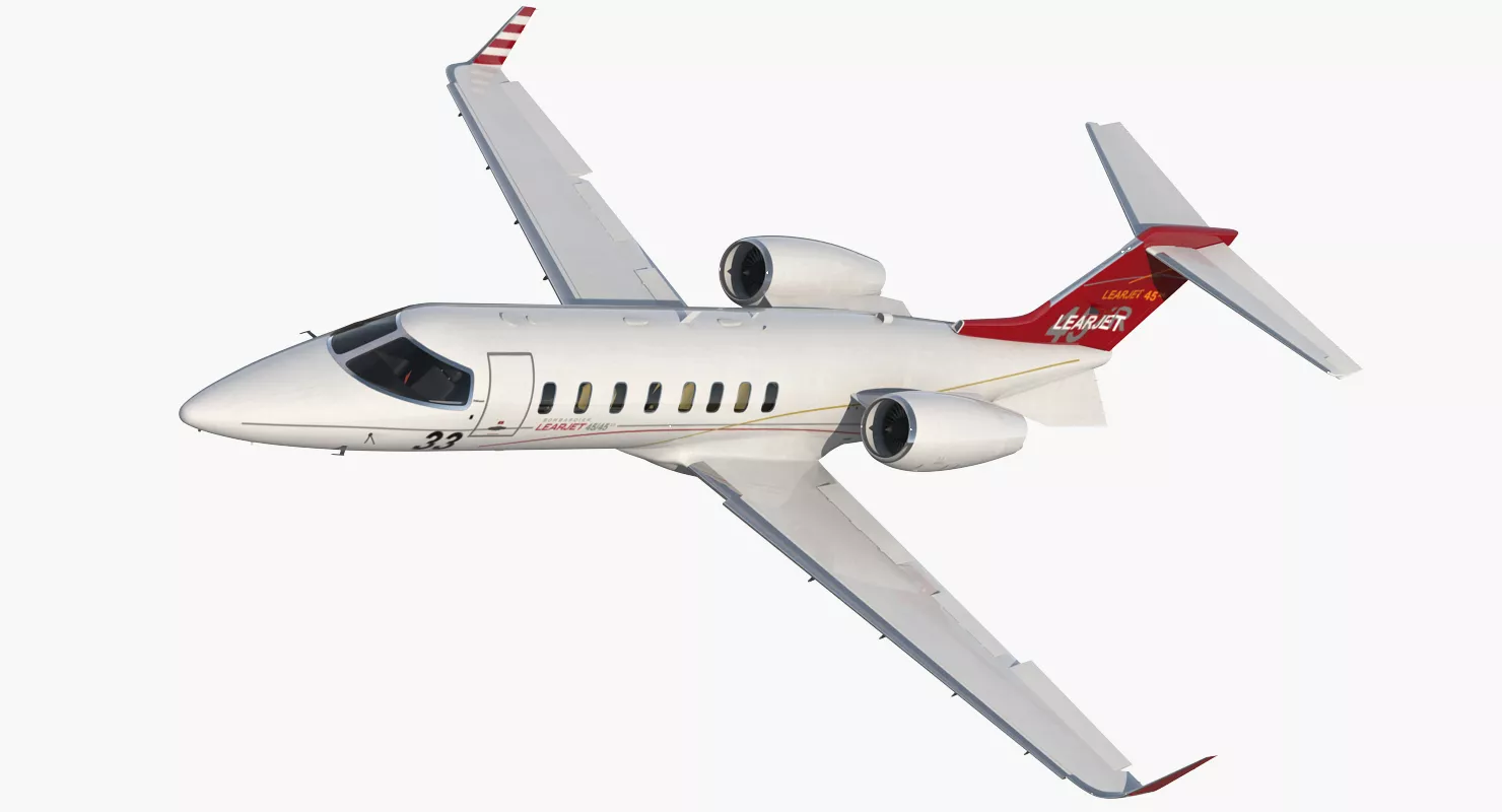 Bombardier Learjet 45XR Rigged 3D model