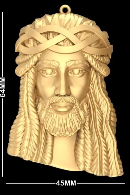 Sculpted Jesus Face Pendant 3D print model