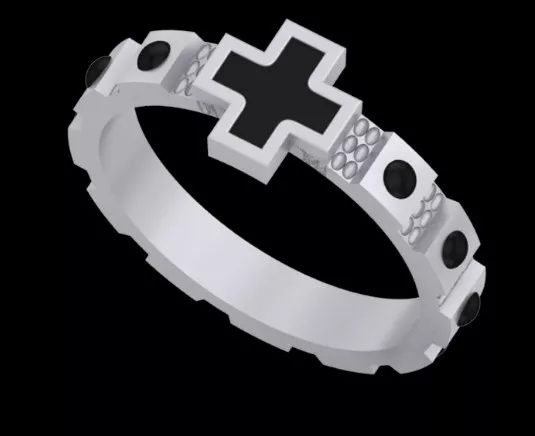 Cross Inlay Mens Band CAD Model Free 3D print model