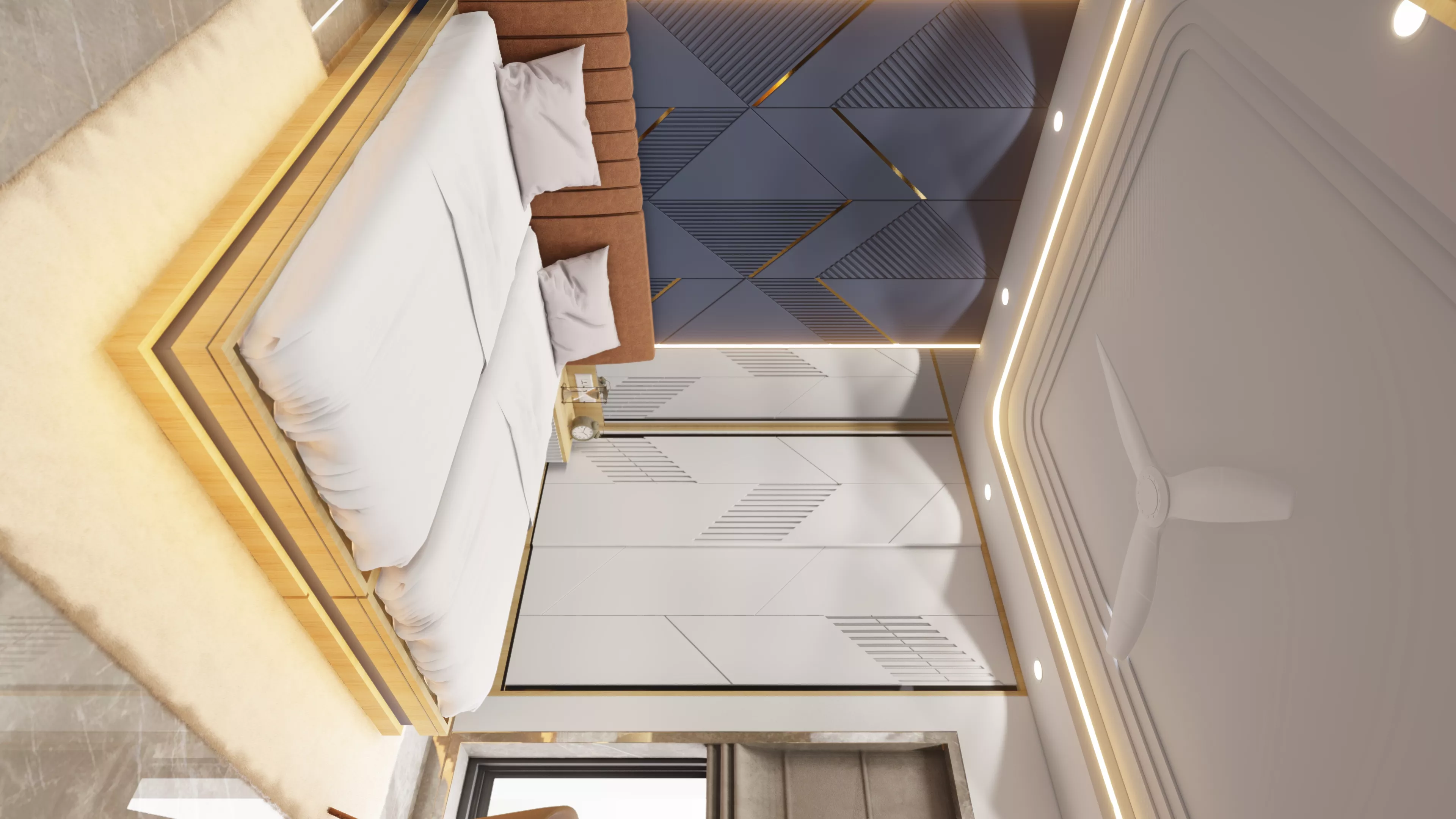 Modern Sons Bedroom Interior 3D model