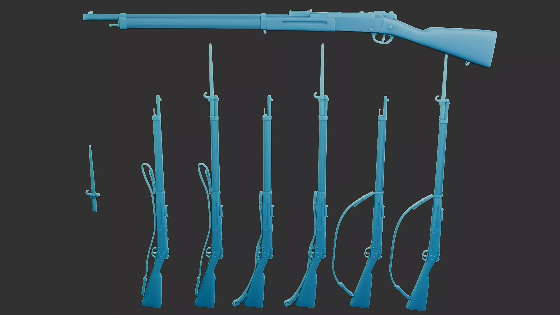 Free French Lebel 1886 WW1 Rifle Free 3D print model