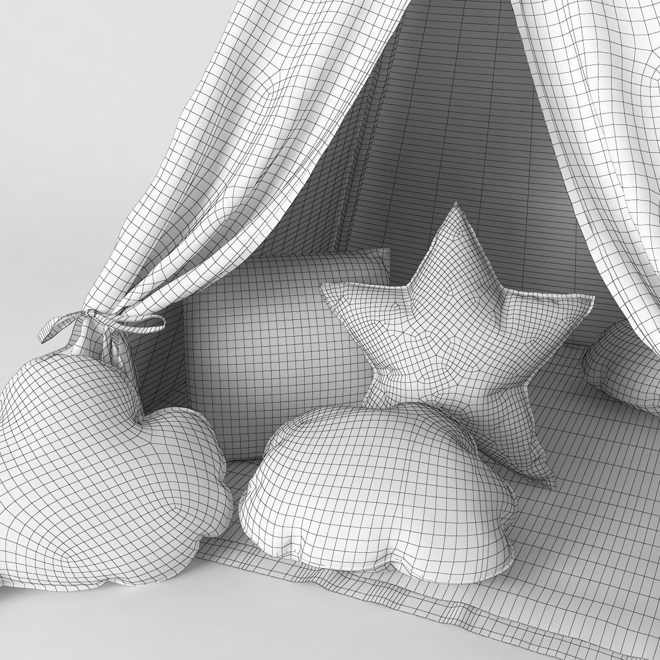 Childrens tent wigwam 3D model_6