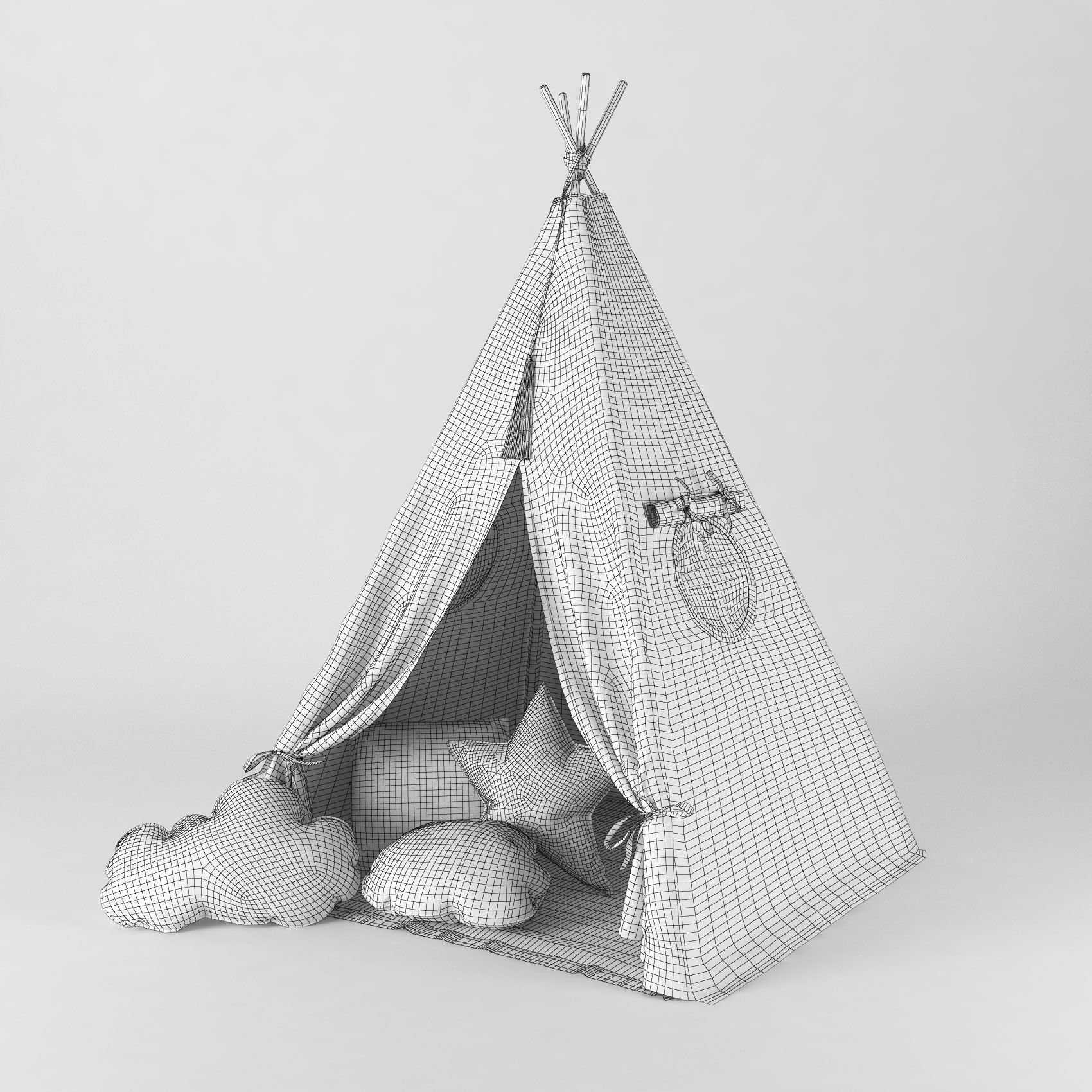 Childrens tent wigwam 3D model_5