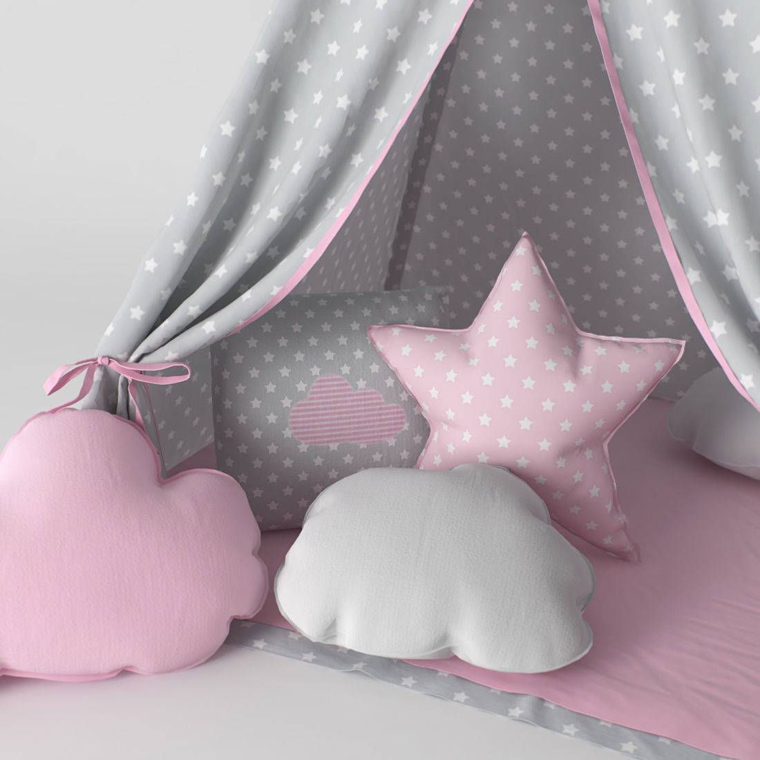 Childrens tent wigwam 3D model_4