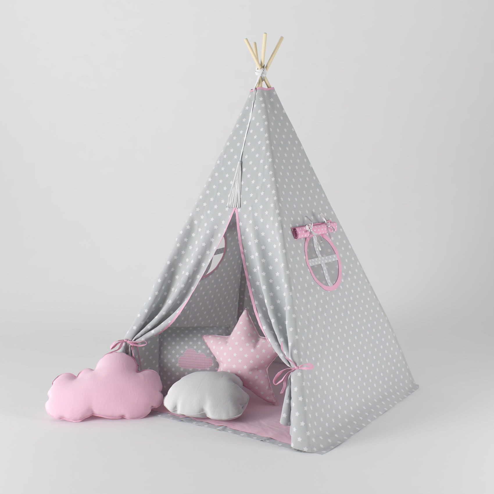 Childrens tent wigwam 3D model_1