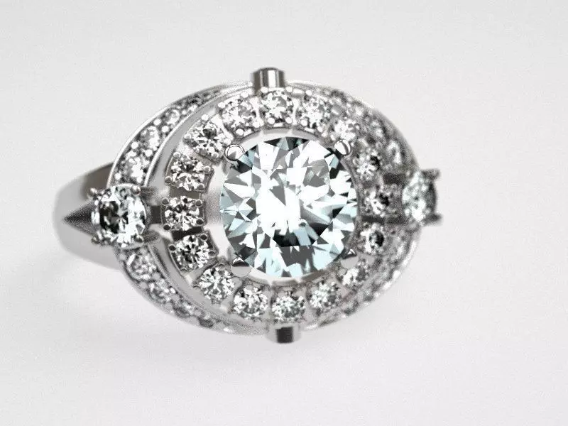 Carat engagement ring 3D print model