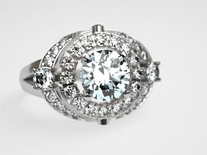Carat engagement ring 3D print model