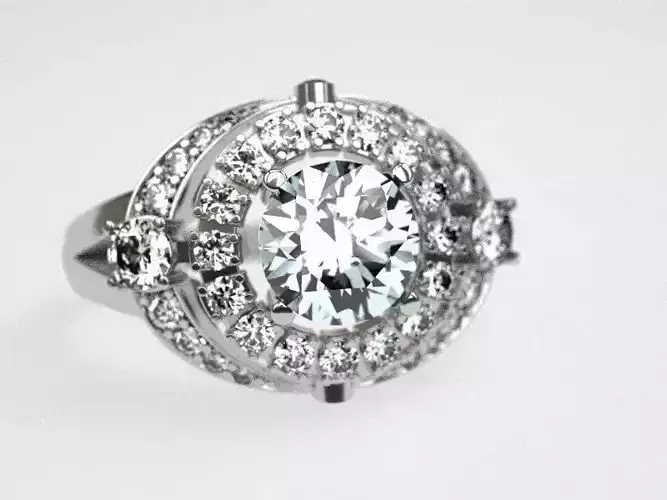 Carat engagement ring 3D print model