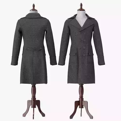 Men Breasted Coat With Mannequin