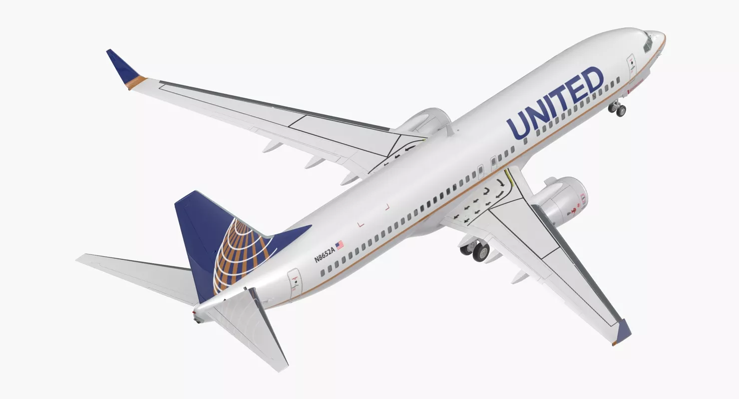 Boeing 737-800 United Airlines 3D model