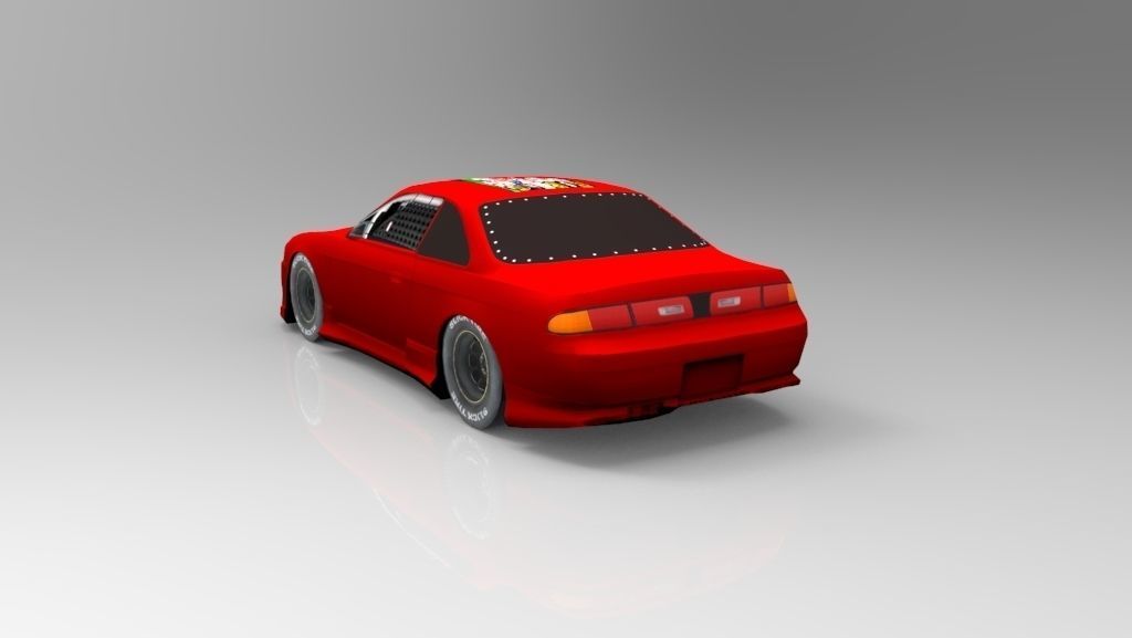 Nissan Silvia s14 3d model Low-poly 3D model_2