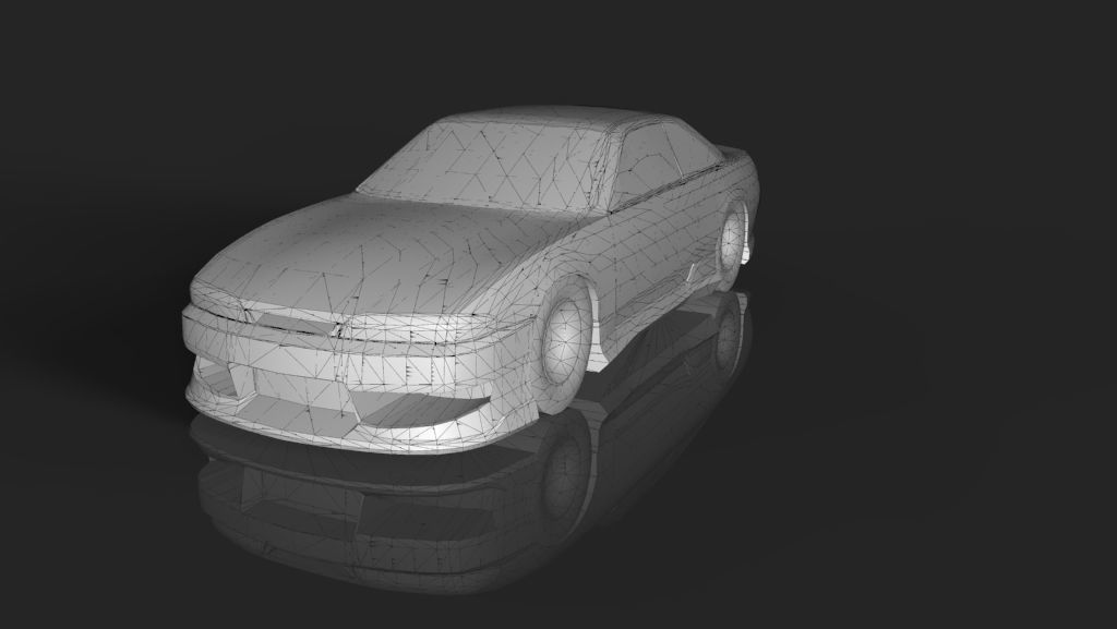 Nissan Silvia s14 3d model Low-poly 3D model_6