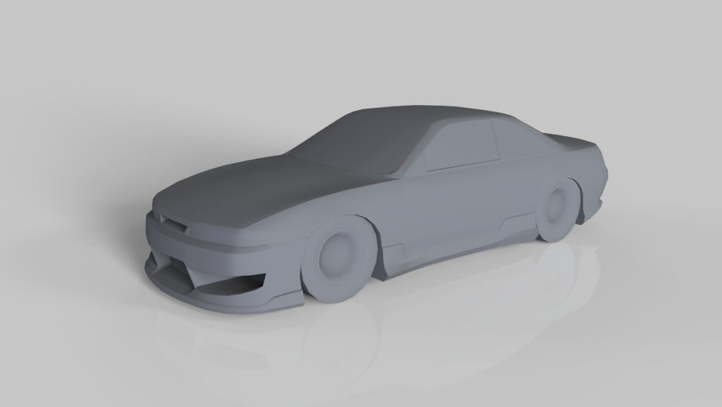 Nissan Silvia s14 3d model Low-poly 3D model_5