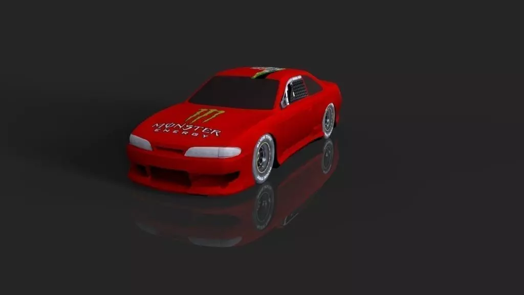 Nissan Silvia s14 3d model Low-poly 3D model_0