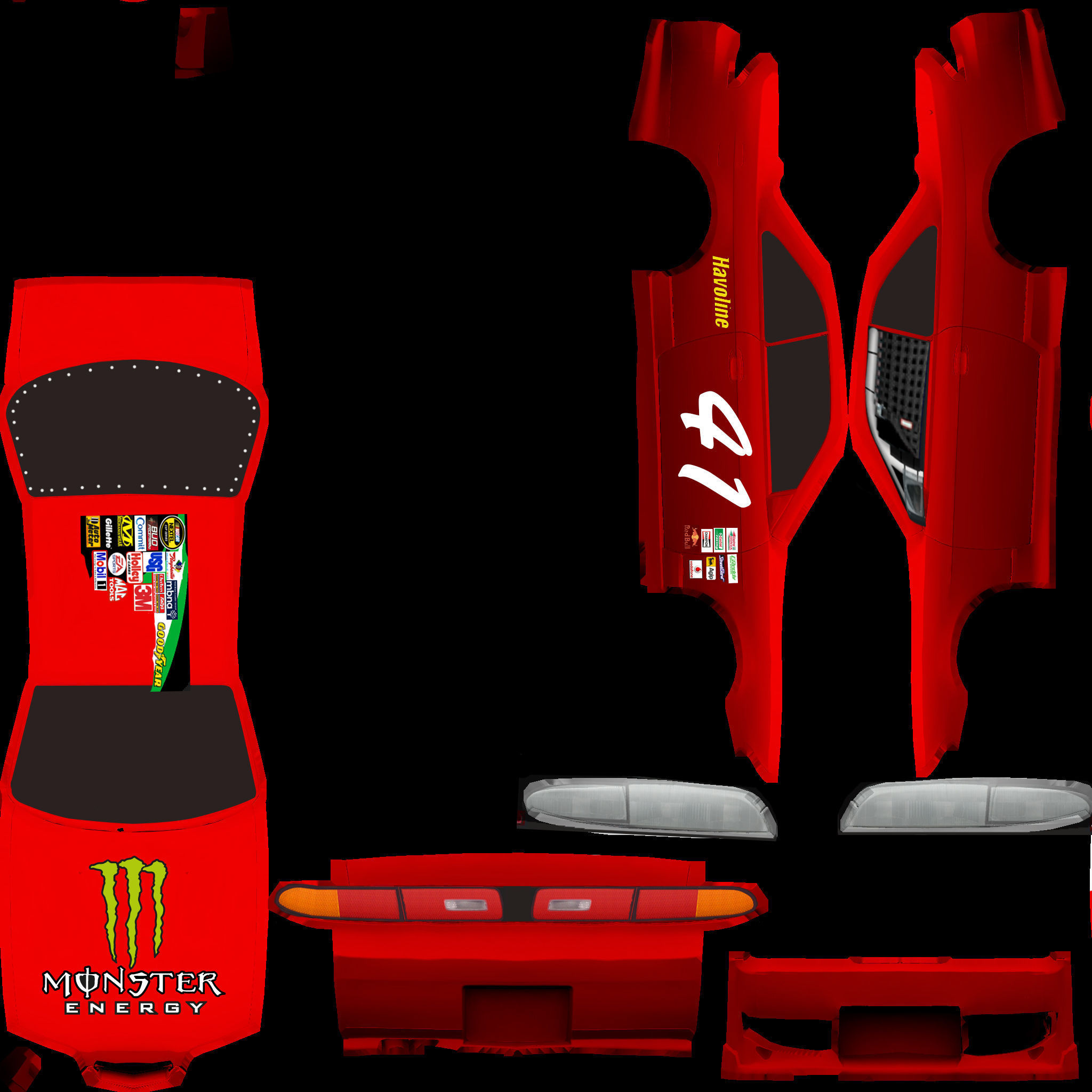 Nissan Silvia s14 3d model Low-poly 3D model_4