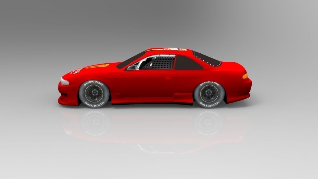 Nissan Silvia s14 3d model Low-poly 3D model_1