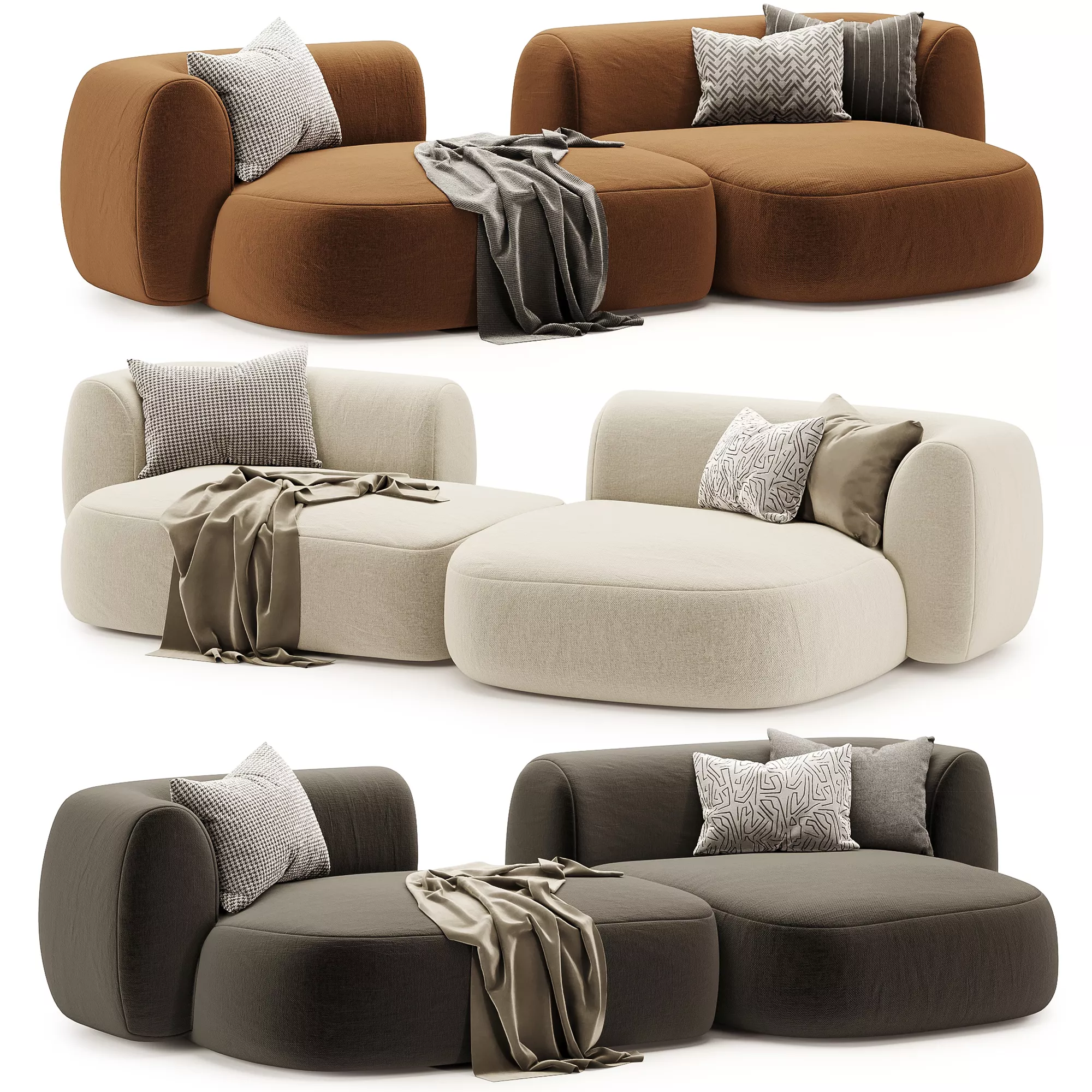Hug Modular Fabric Sofa 3D model