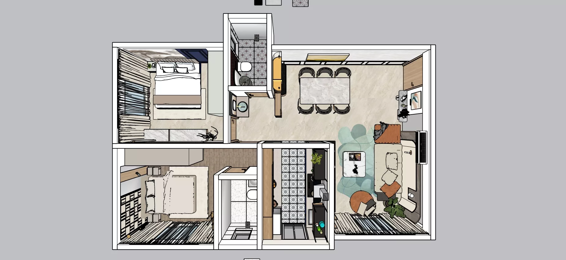 Modern Apartment Interior 3D model