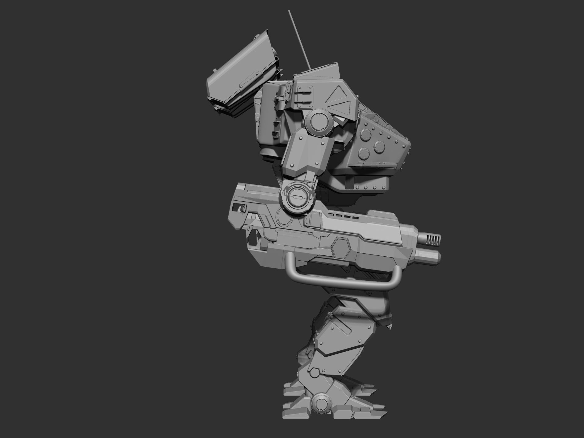 Sci fi robot 3D print model_6
