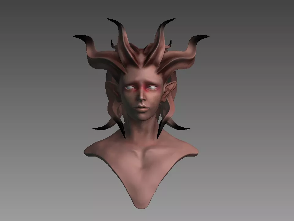 High Poly Devil Head ZBrush Sculpt Free 3D print model