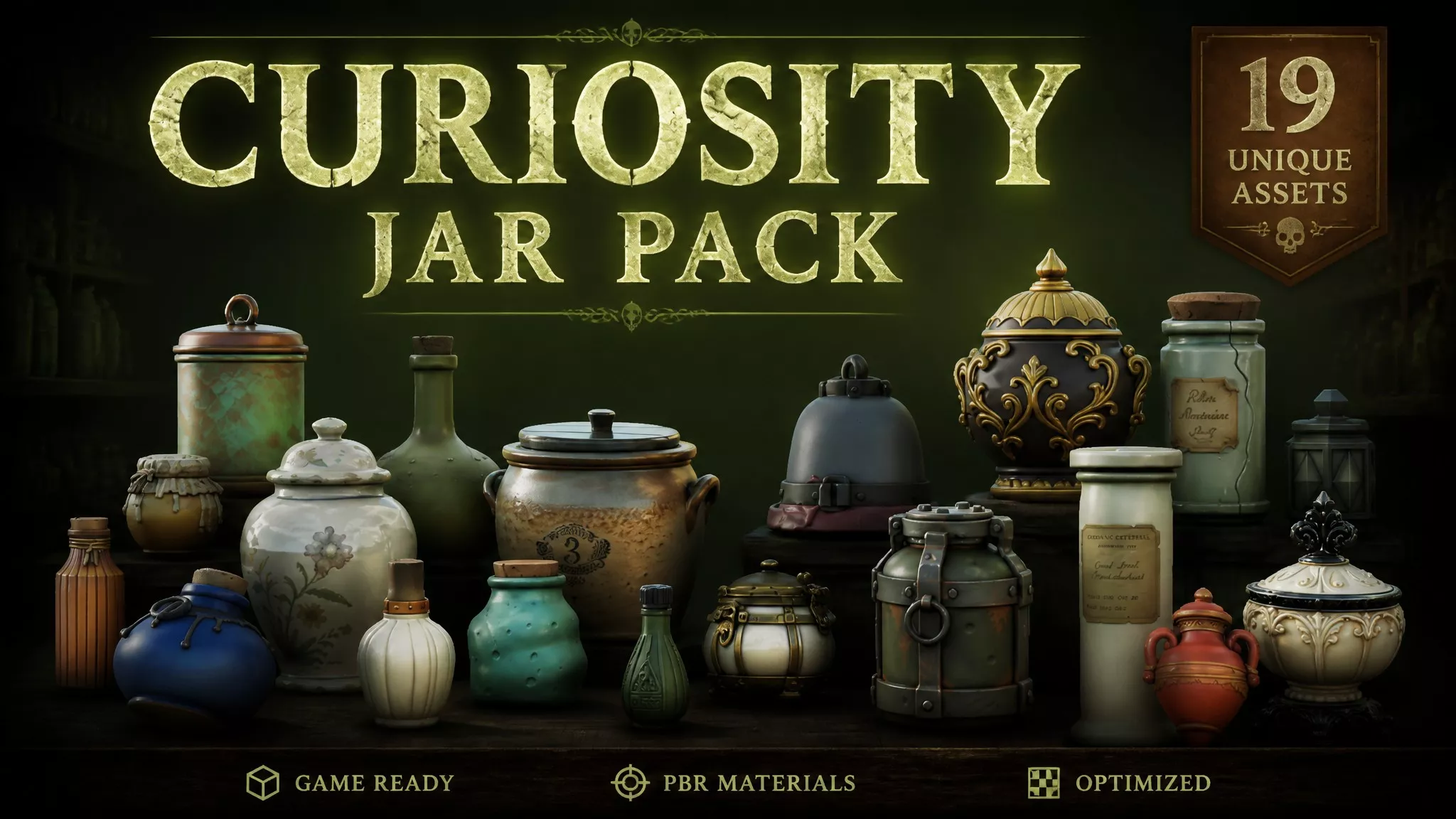 Curiosity Jar Pack Low-poly 3D model