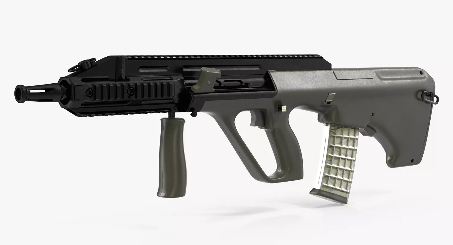 Austrian Bullpup Rifle Steyr AUG A3 Green 3D model