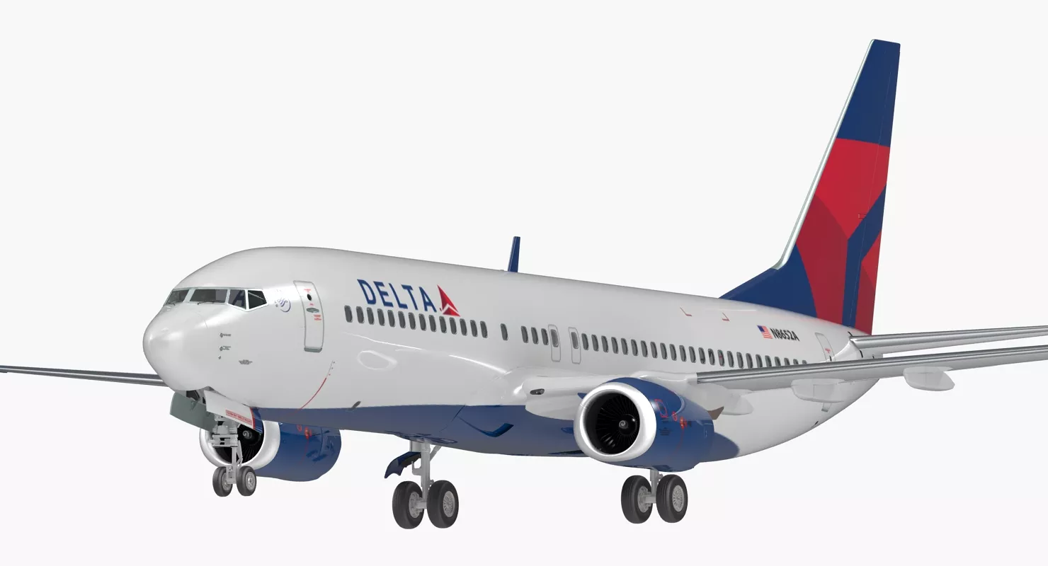 Boeing 737 800 Delta Air Lines Rigged 3D model
