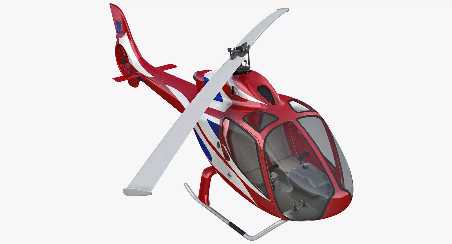 Helicopter RT216 Rigged 3D model