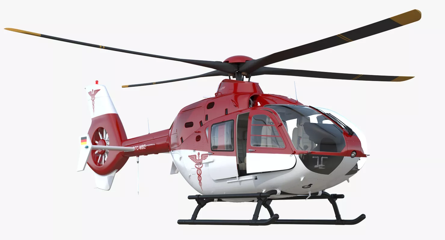 Medical Air Assistance Eurocopter EC 135 Rigged 3D model