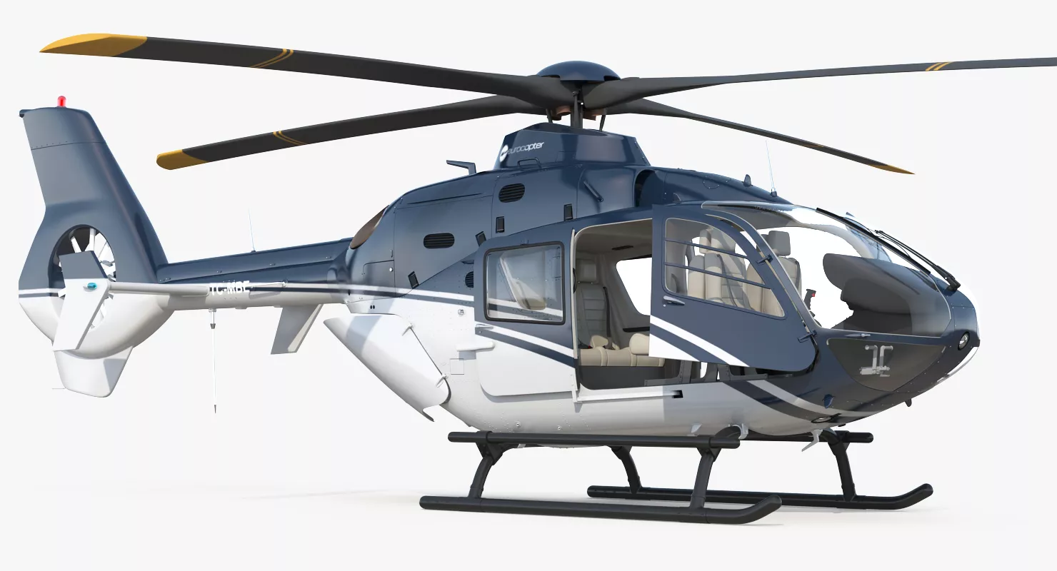 Civil Helicopter Eurocopter EC 135 Rigged 3D model